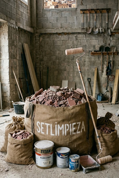 Saco de productos de limpieza